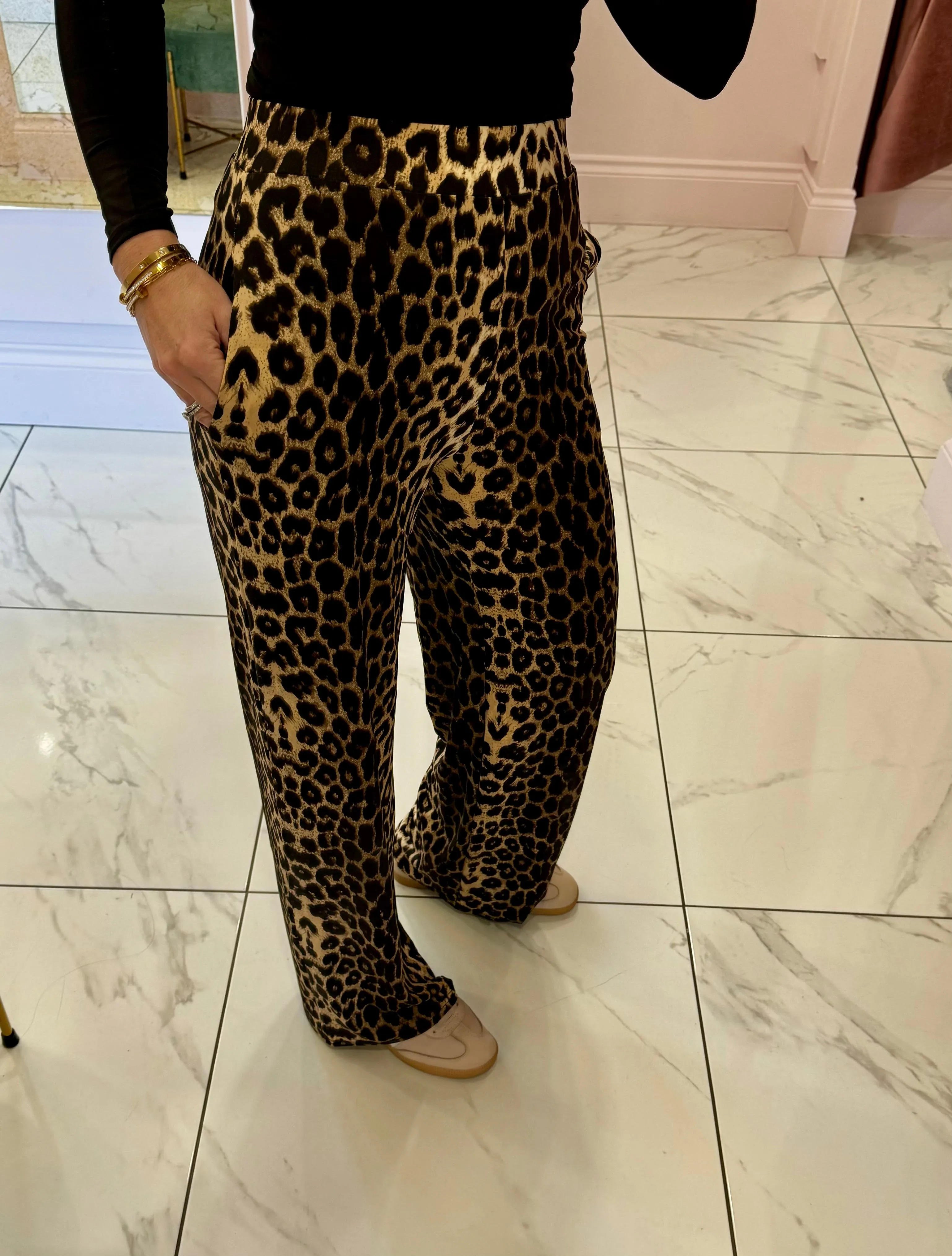 Justie leopard print trousers