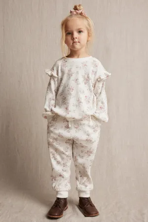 Kids' white floral trousers