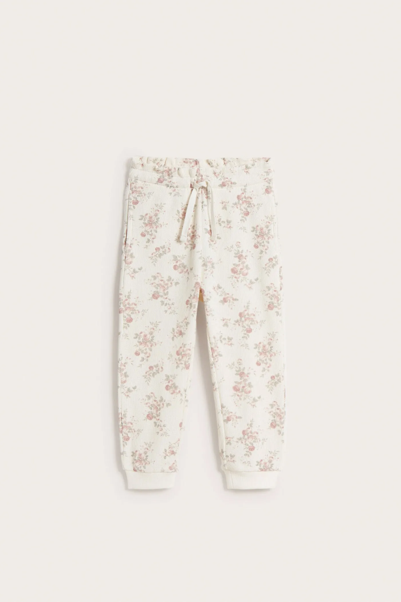 Kids' white floral trousers