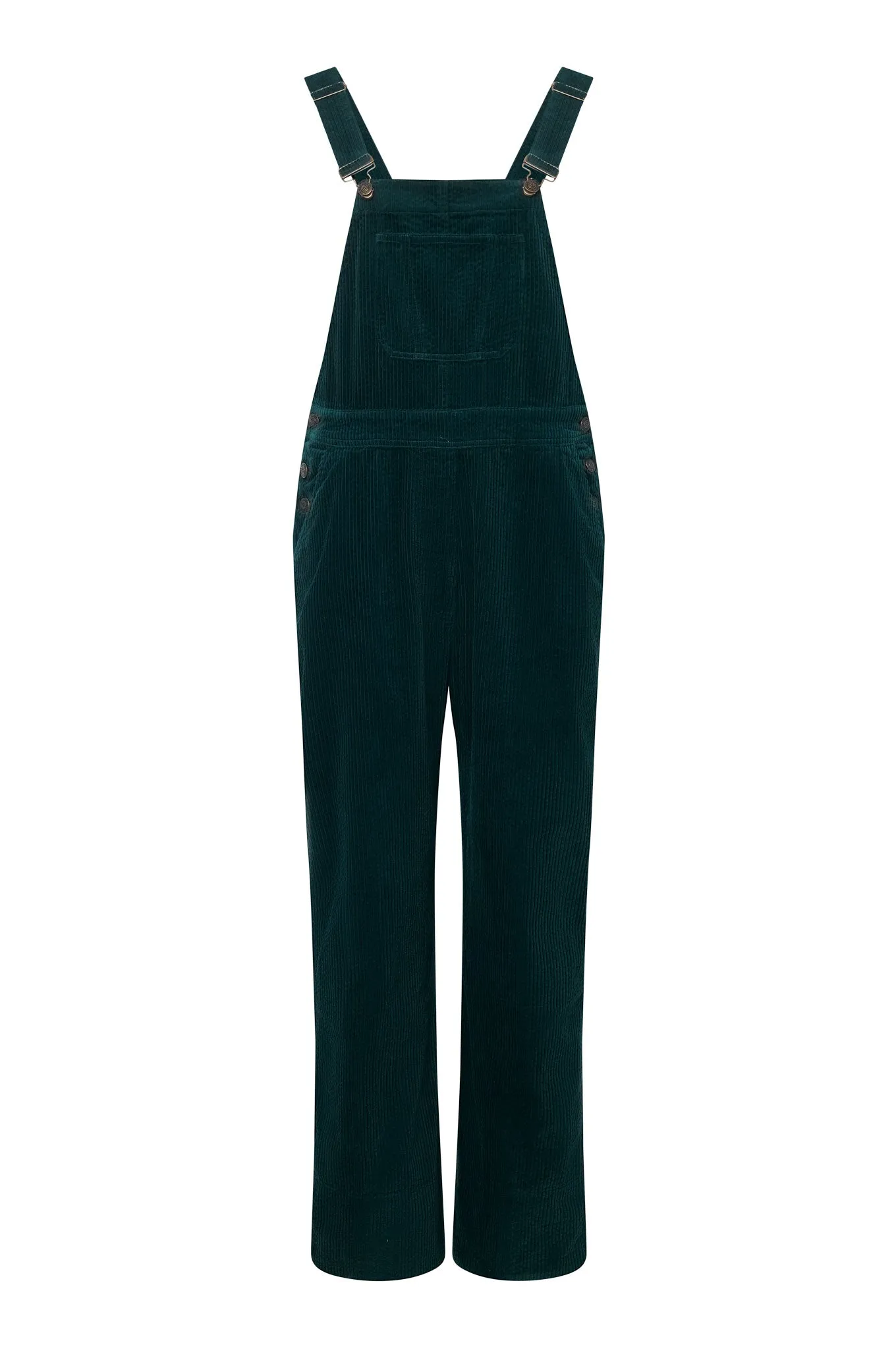 Leni Organic Cotton Corduroy Dungaree Marine Green