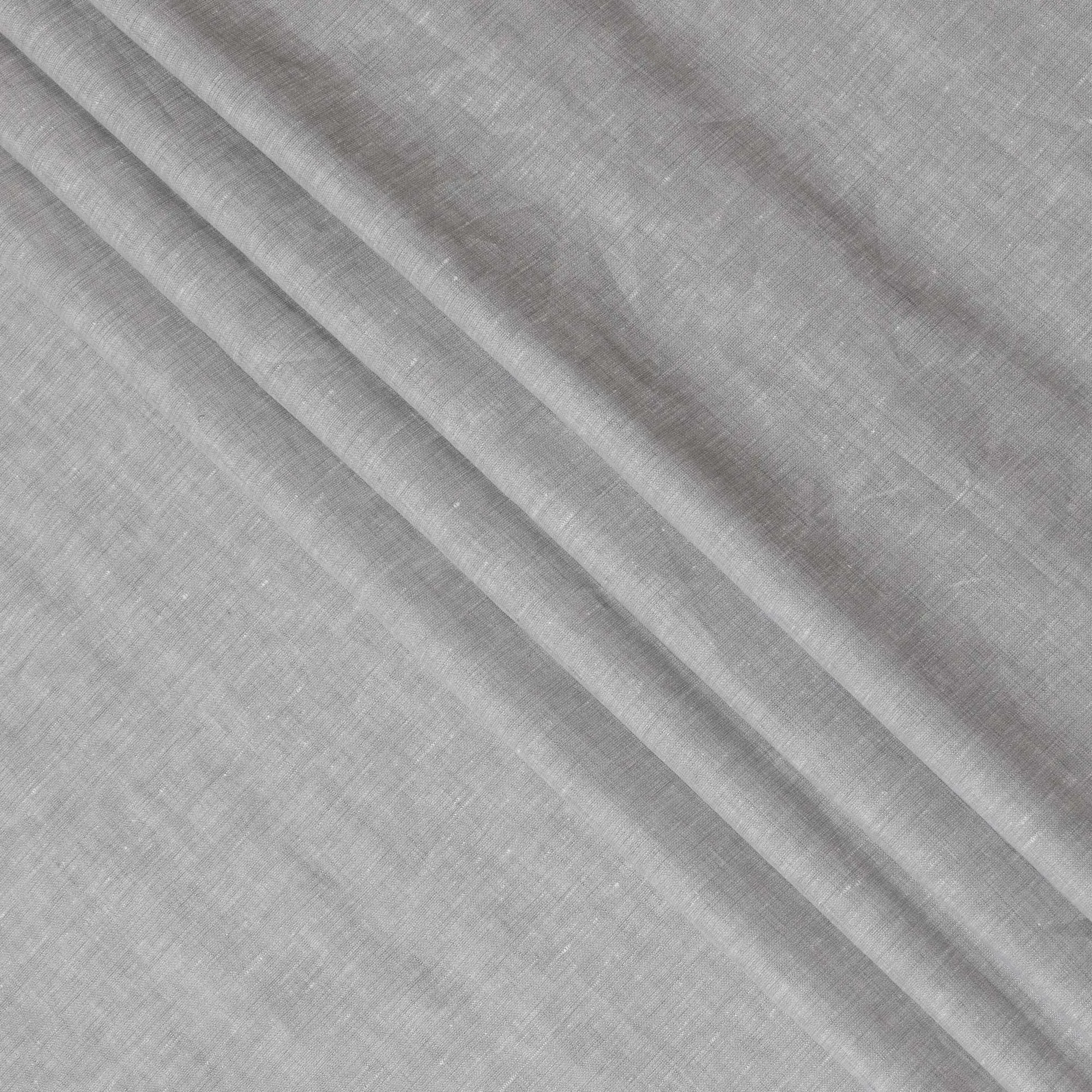 Light Grey Plain Premium Pure Linen Fabric - 60 Lea Quality, 140 cm Width-D19939