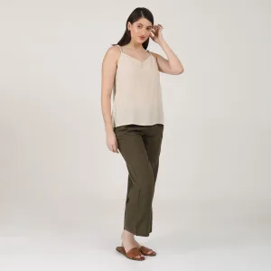 Linen Wide Leg Pants for Women | Casual Pants | Olive