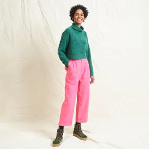 Lowie Pink Drill Pleat Front Trouser