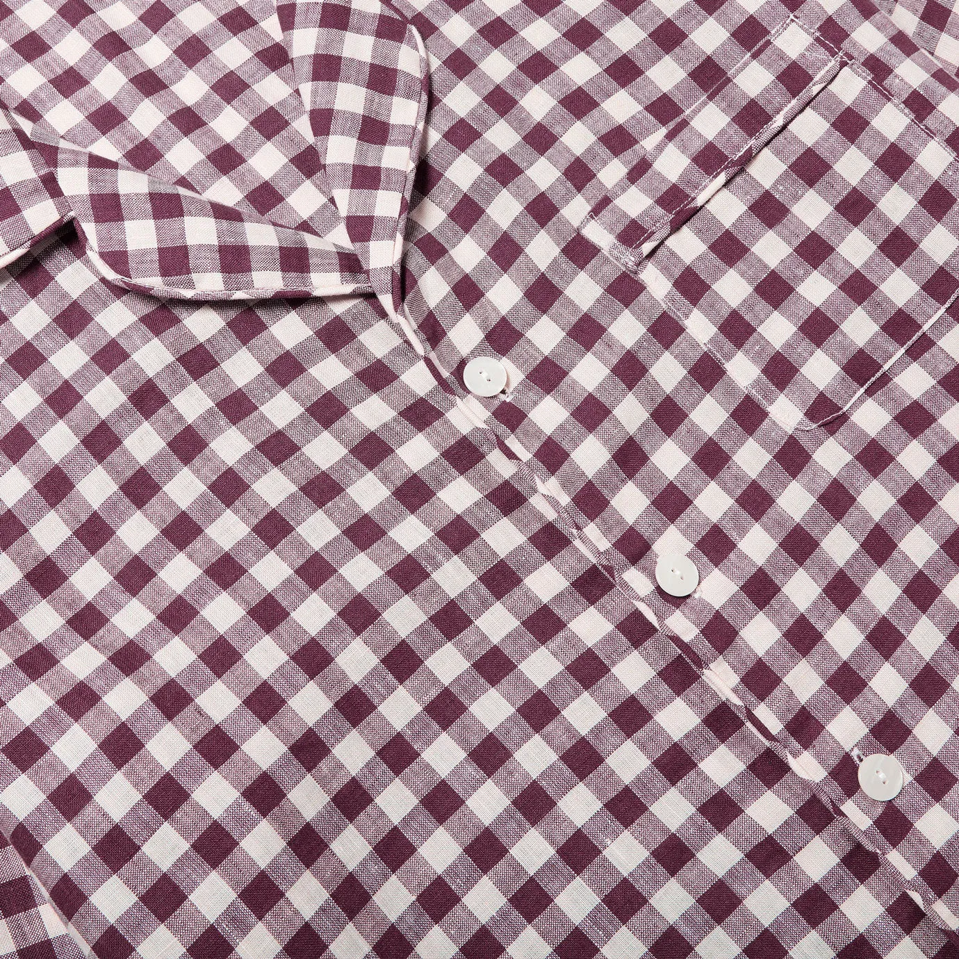 Men's Berry Gingham Pyjama Shirt