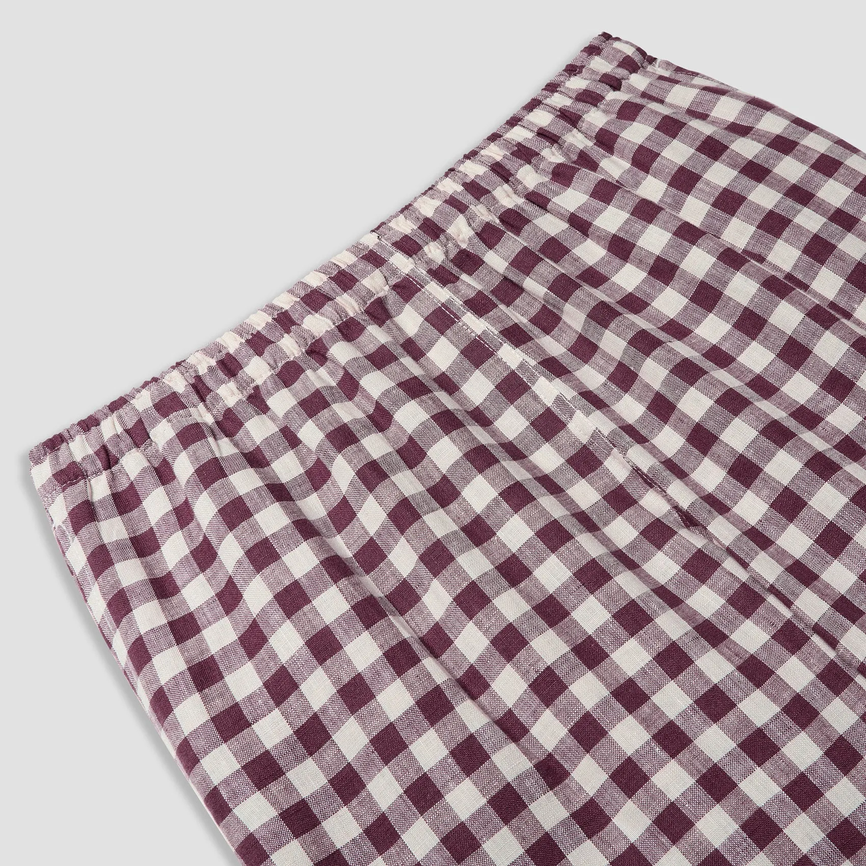 Men's Berry Gingham Pyjama Trouser Set