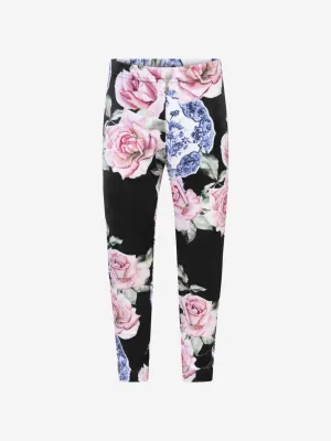 Monnalisa Porcelain & Rose Print Leggings