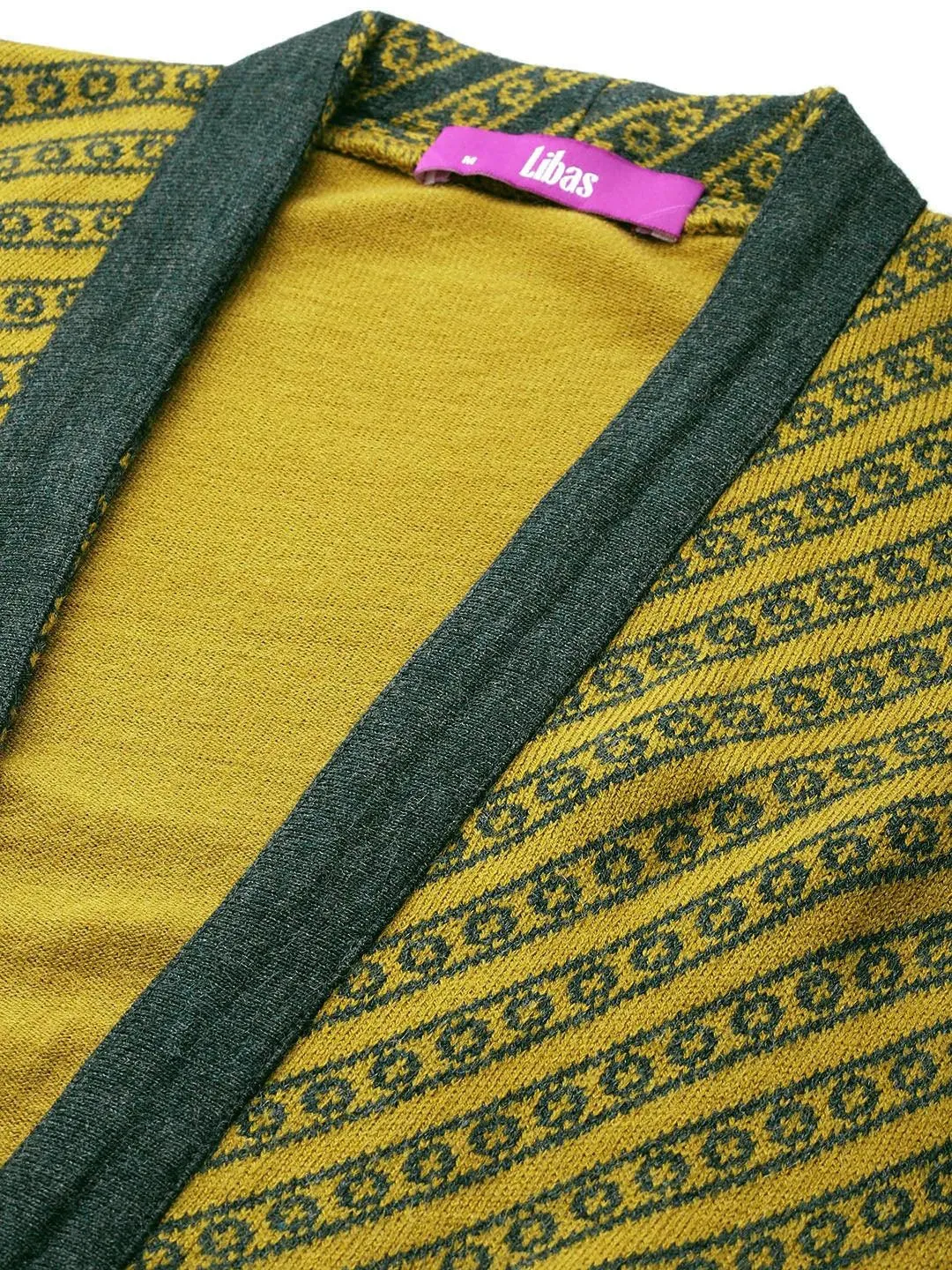 Mustard Woven Design Wool Straight Kurta Set