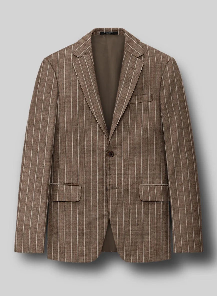 Napolean Gavino Stripe Brown Wool Suit