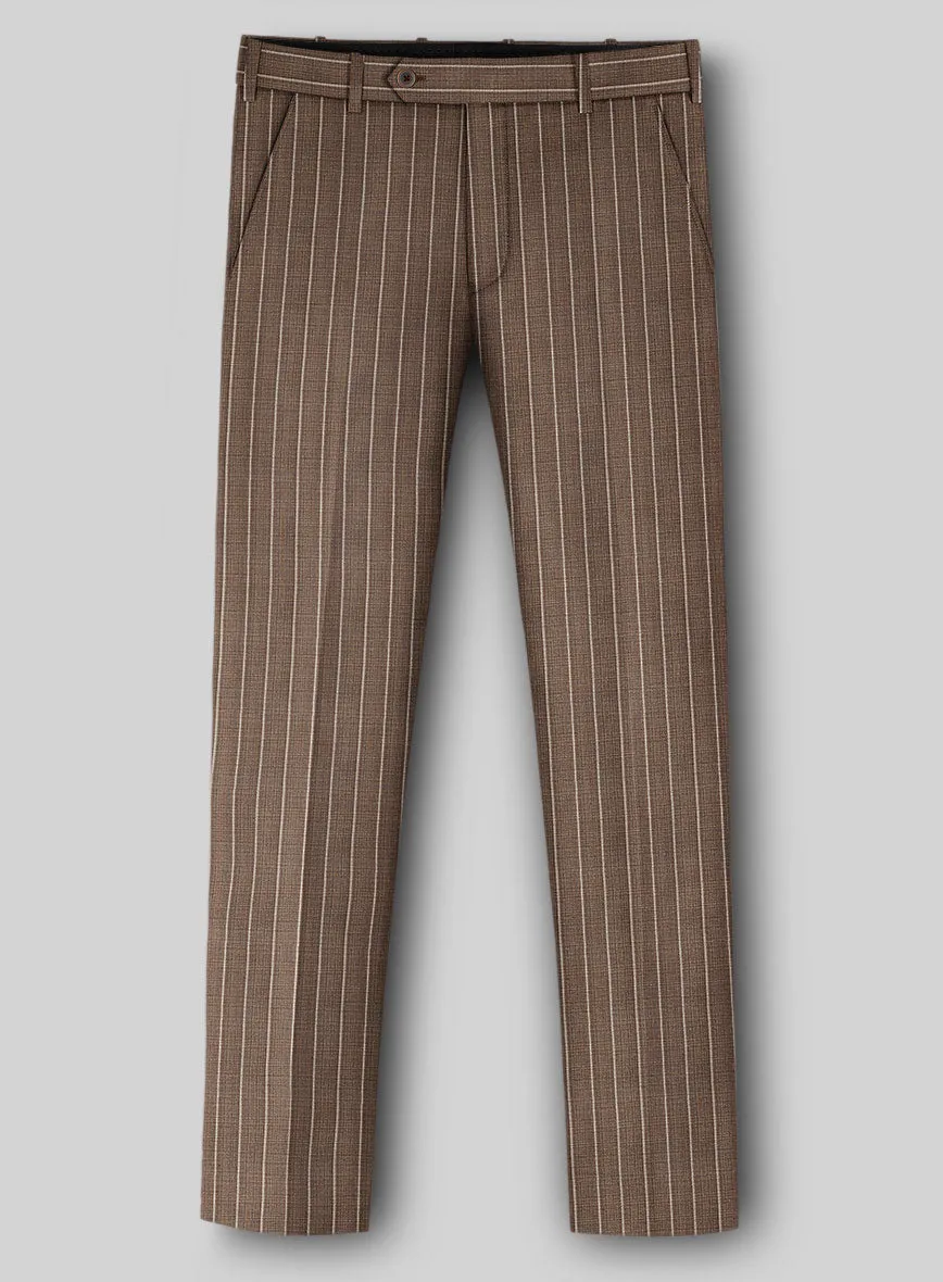 Napolean Gavino Stripe Brown Wool Suit