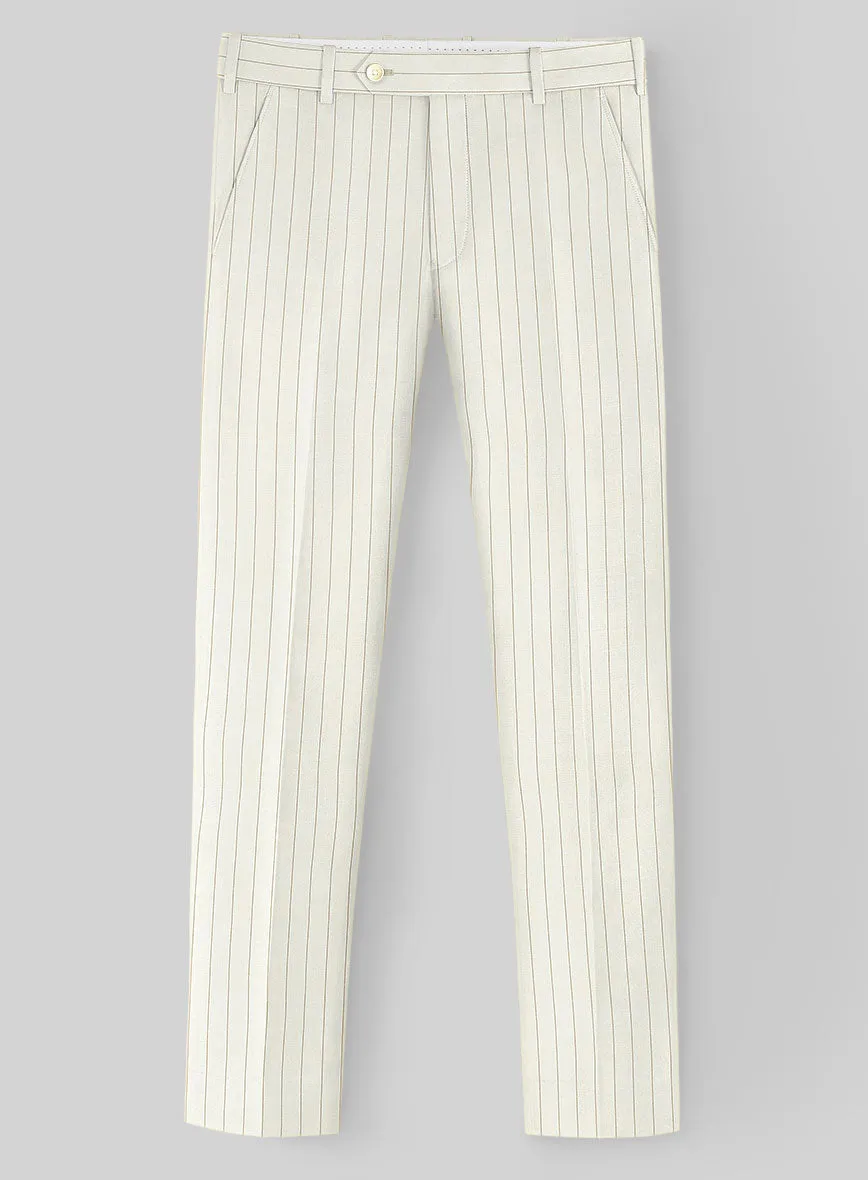 Napolean Tullio Stripe Ivory Wool Suit