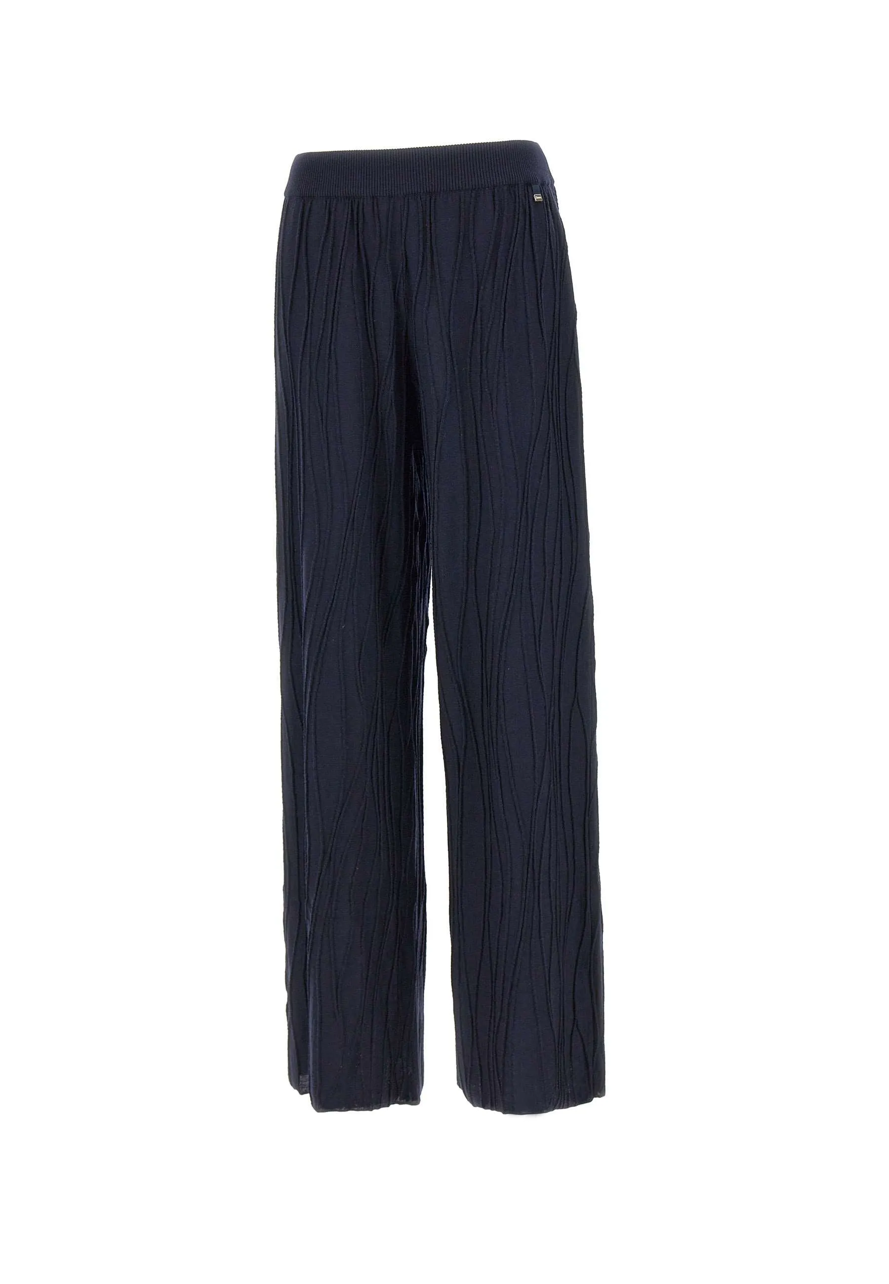 Navy Blue Wool Trousers Comfort Fit