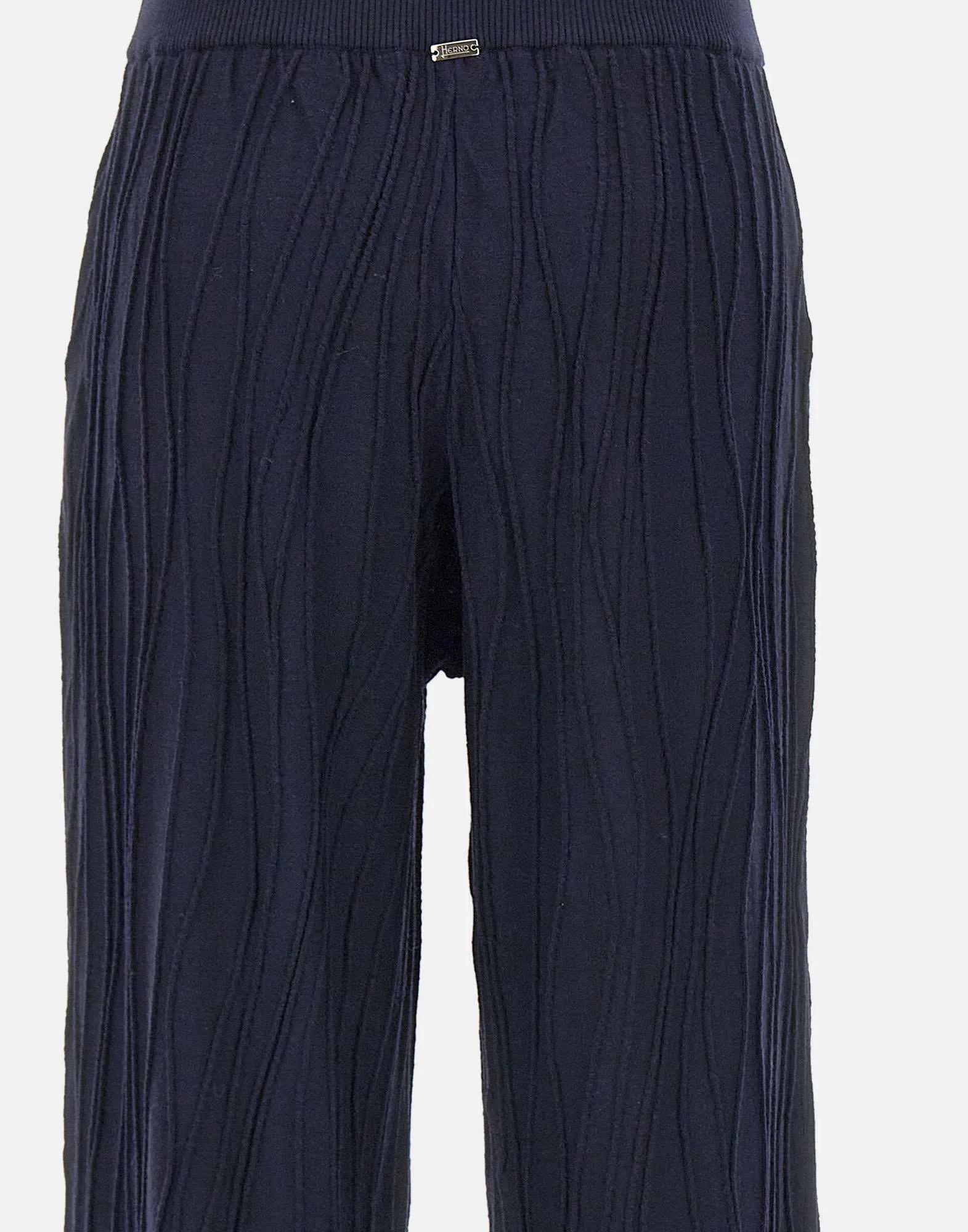 Navy Blue Wool Trousers Comfort Fit