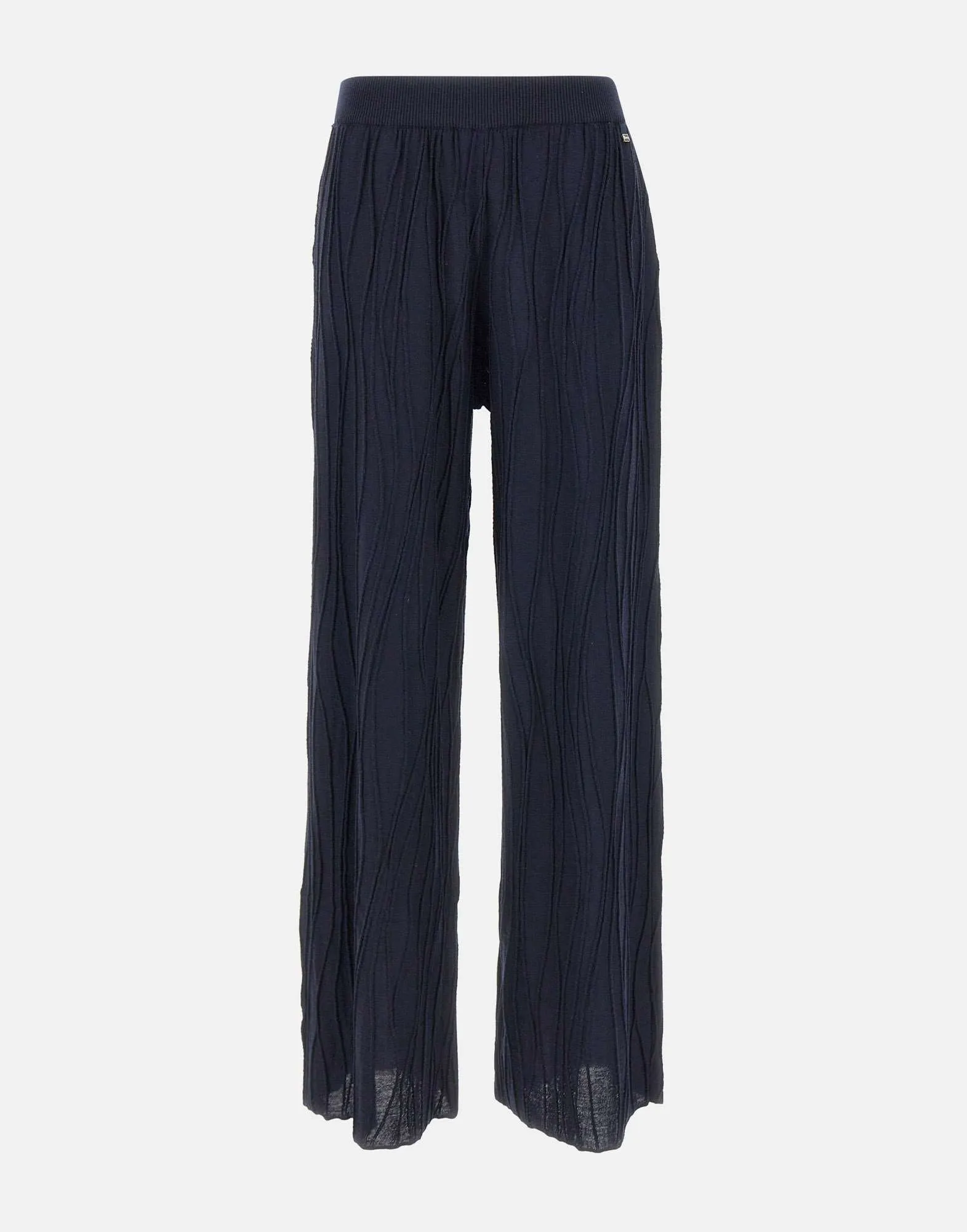 Navy Blue Wool Trousers Comfort Fit