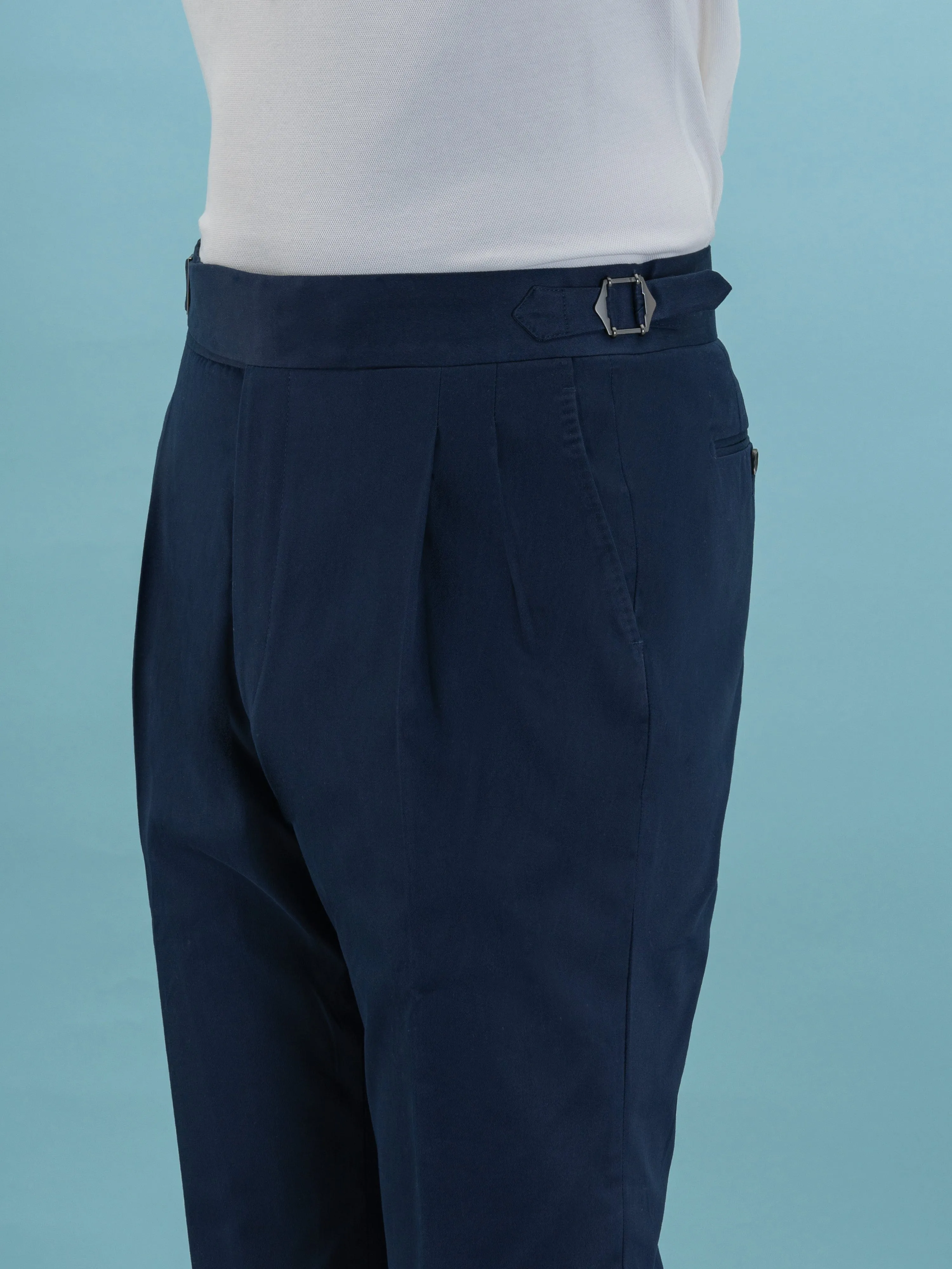 Navy Cotton Gurkha Trousers