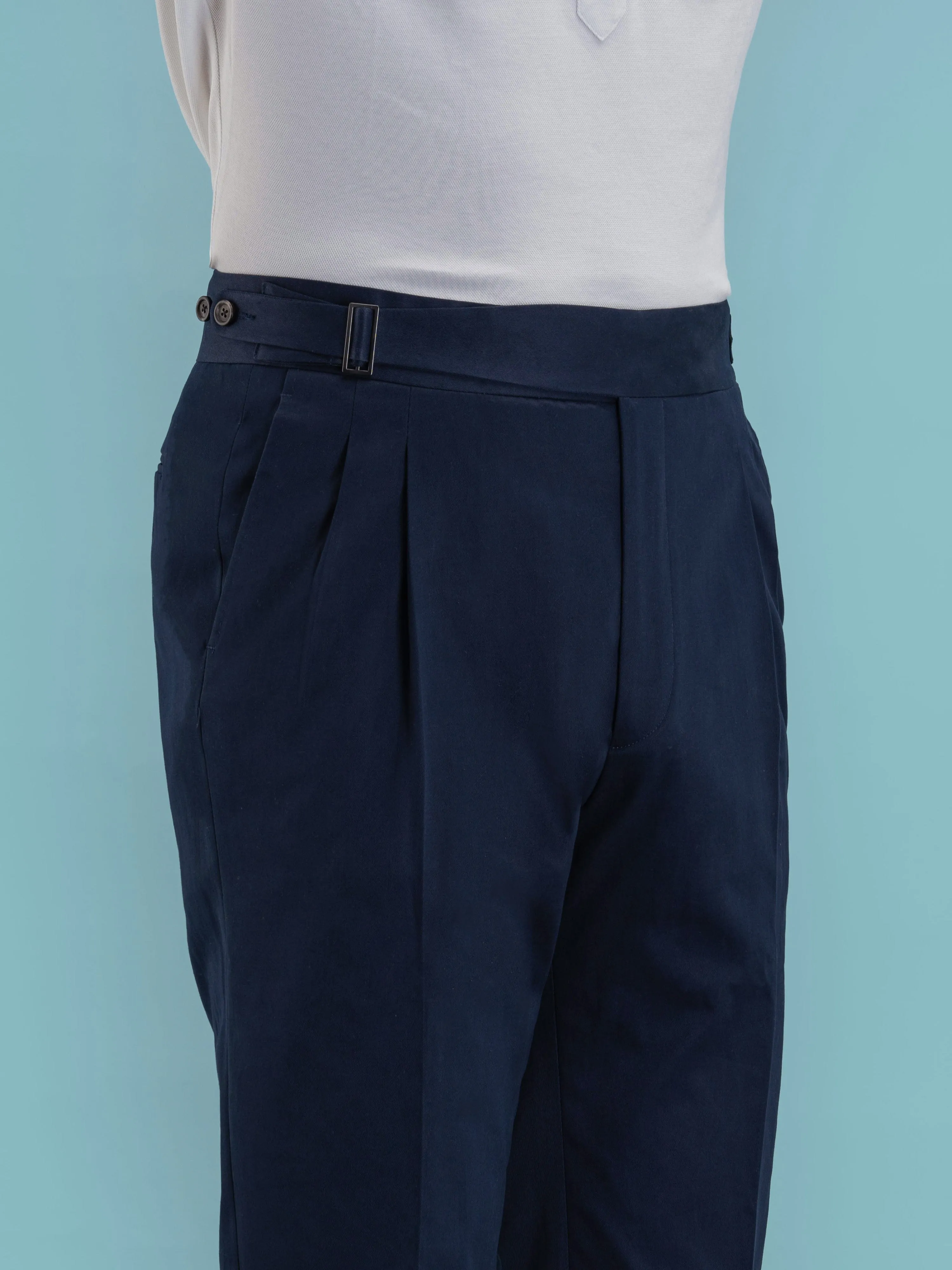 Navy Cotton Gurkha Trousers