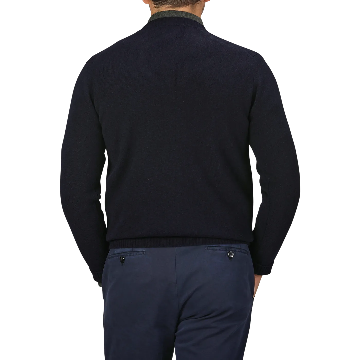 Navy Crewneck Lambswool Sweater