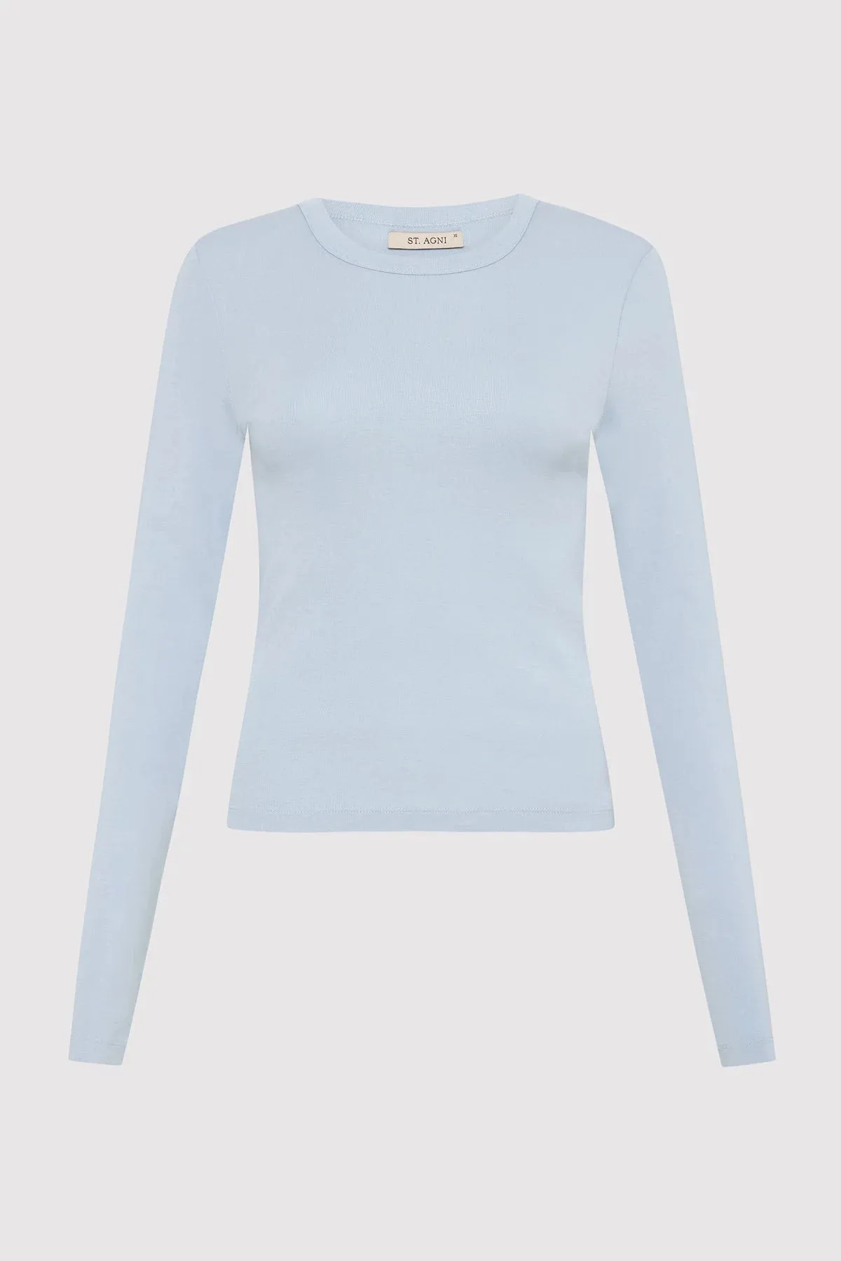 Organic Cotton Long Sleeve Top Stone Blue