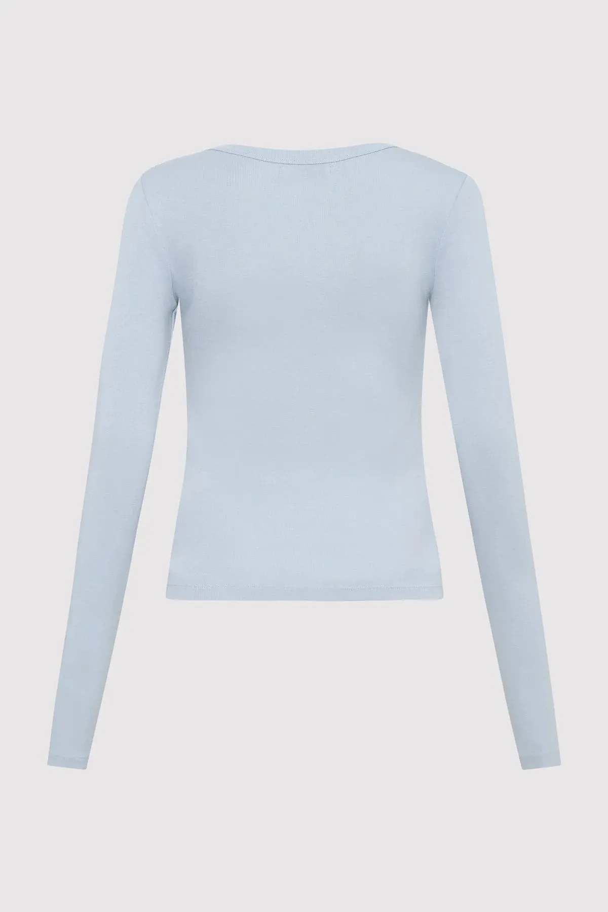 Organic Cotton Long Sleeve Top Stone Blue