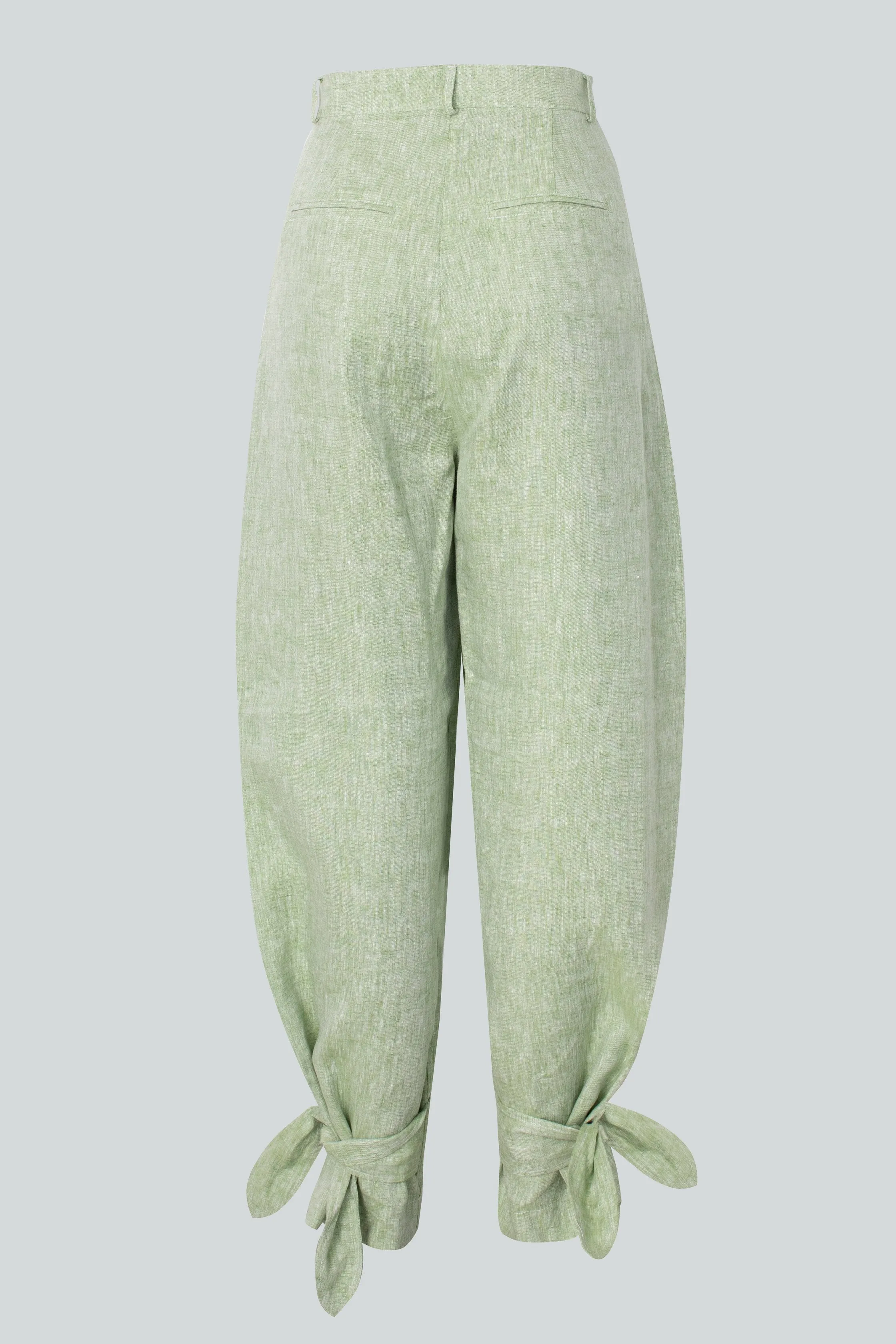 Ornata Linen Ballon Trousers Green