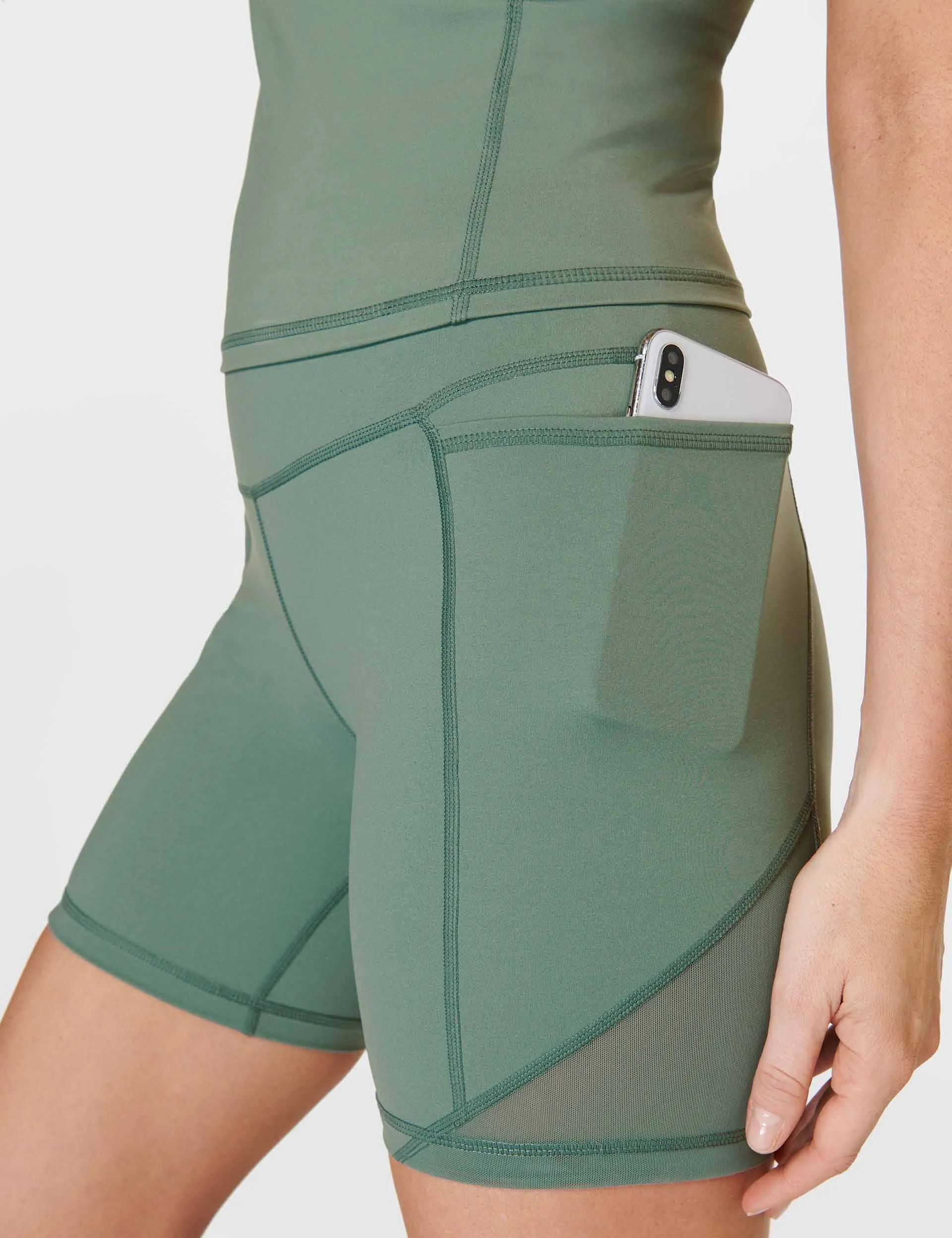 Power Aerial Mesh 6" Gym Short - Cool Forest Green