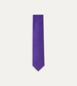 Purple Tussah Hand Rolled Silk Tie