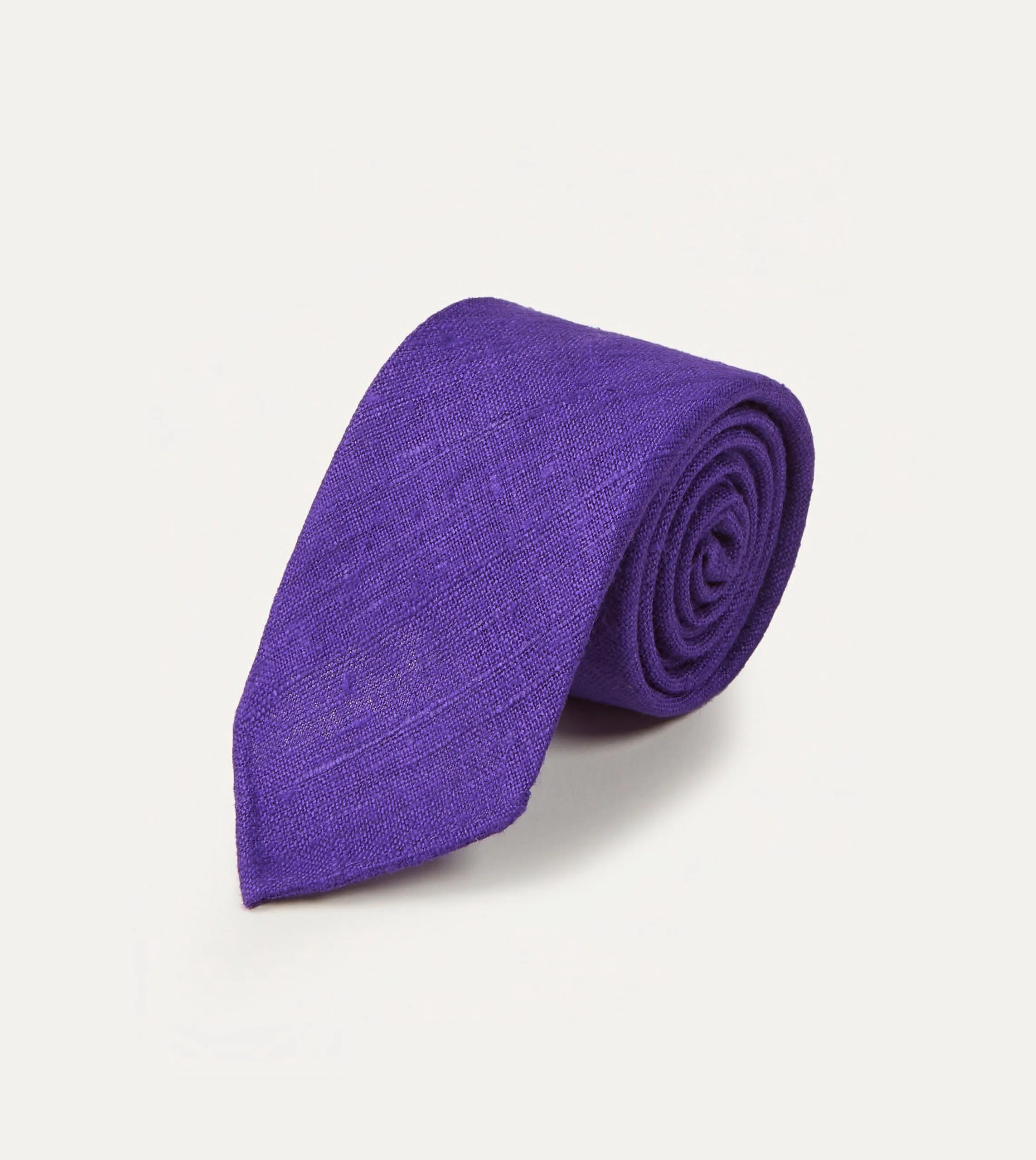 Purple Tussah Hand Rolled Silk Tie