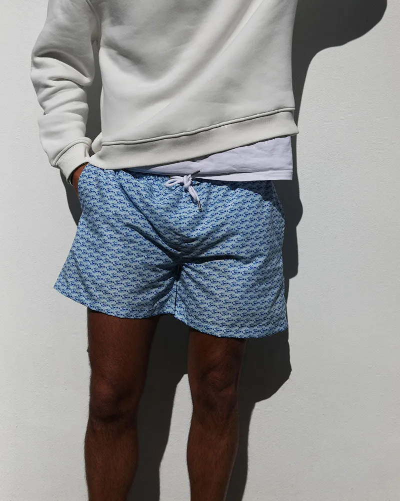 Queuing Lobsters Swim Short | Pale Blue