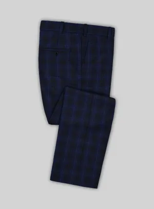 Reda Ballio Blue Checks Wool Pants