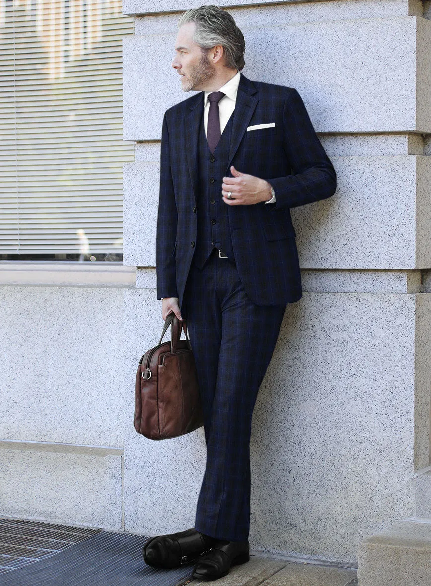 Reda Ballio Blue Checks Wool Suit