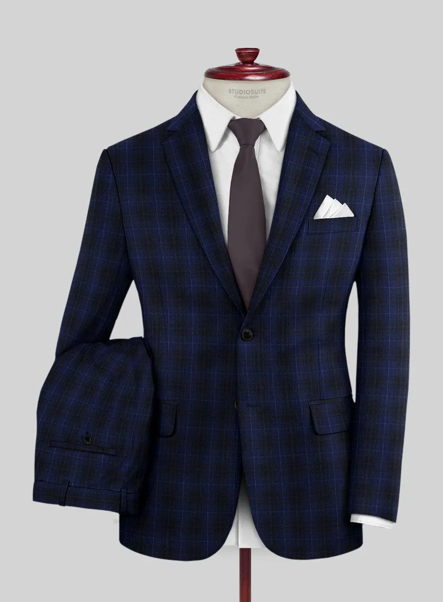 Reda Ballio Blue Checks Wool Suit