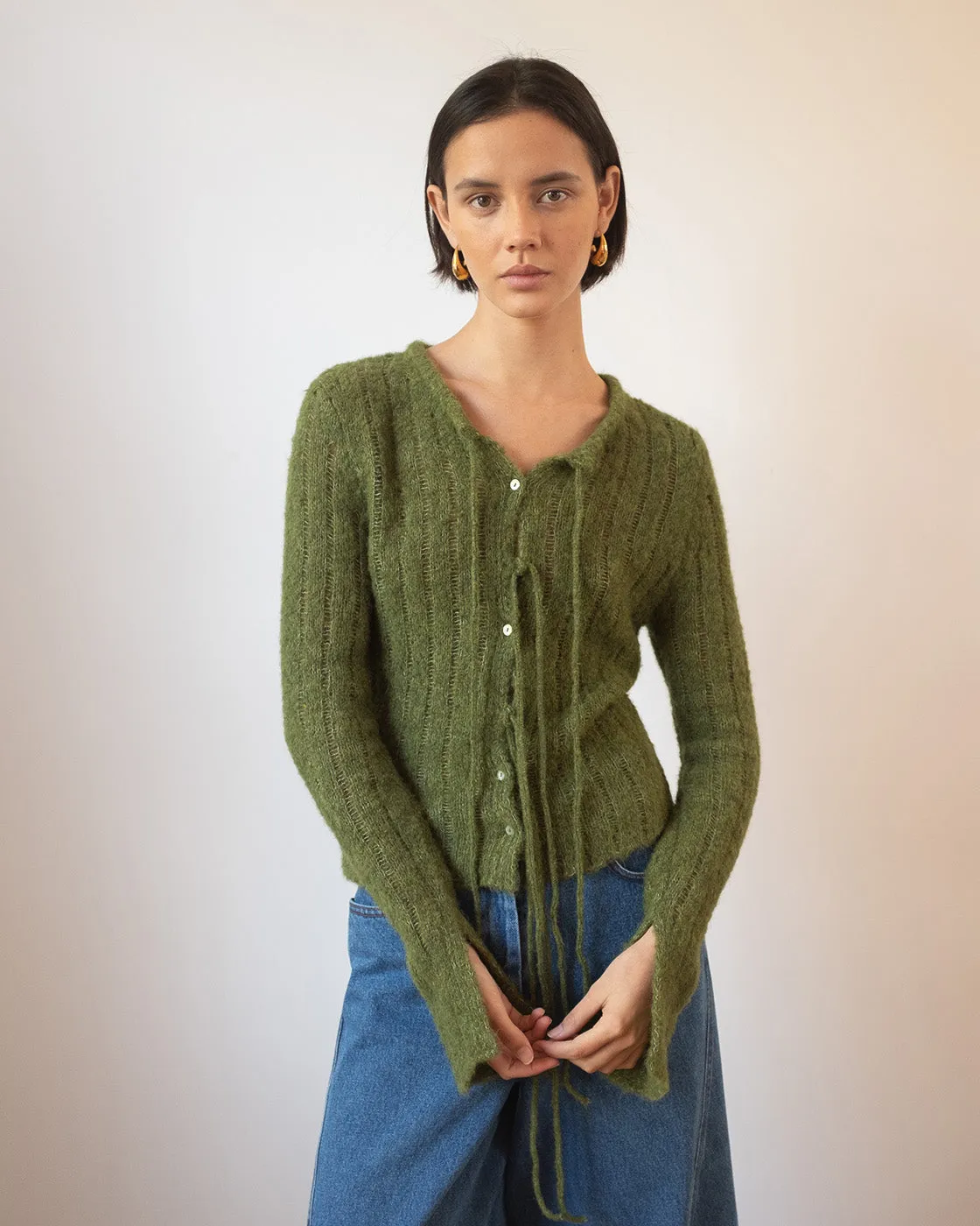 Robyn Cardigan Alpaca Green