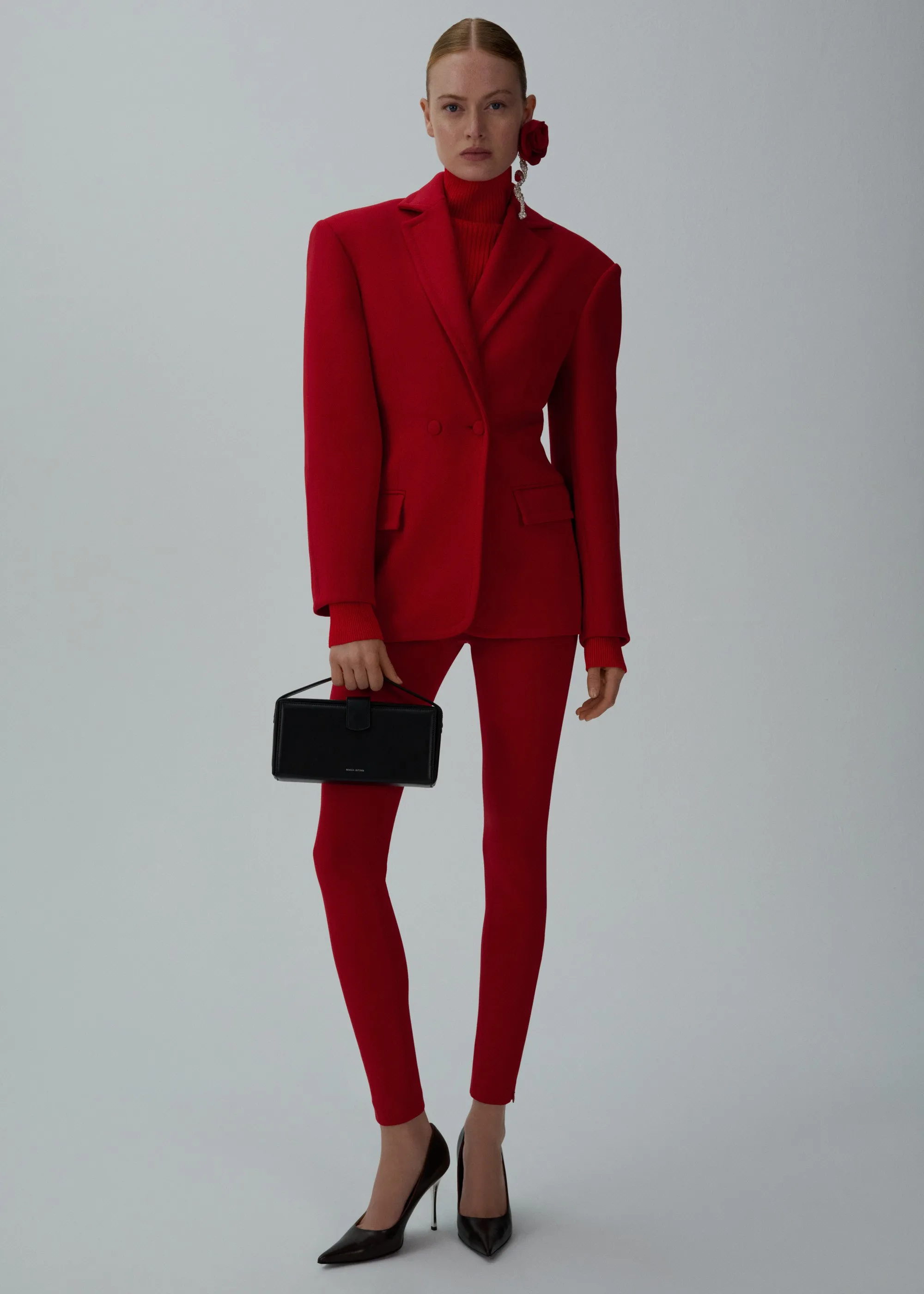 Skinny tailored trousers in red