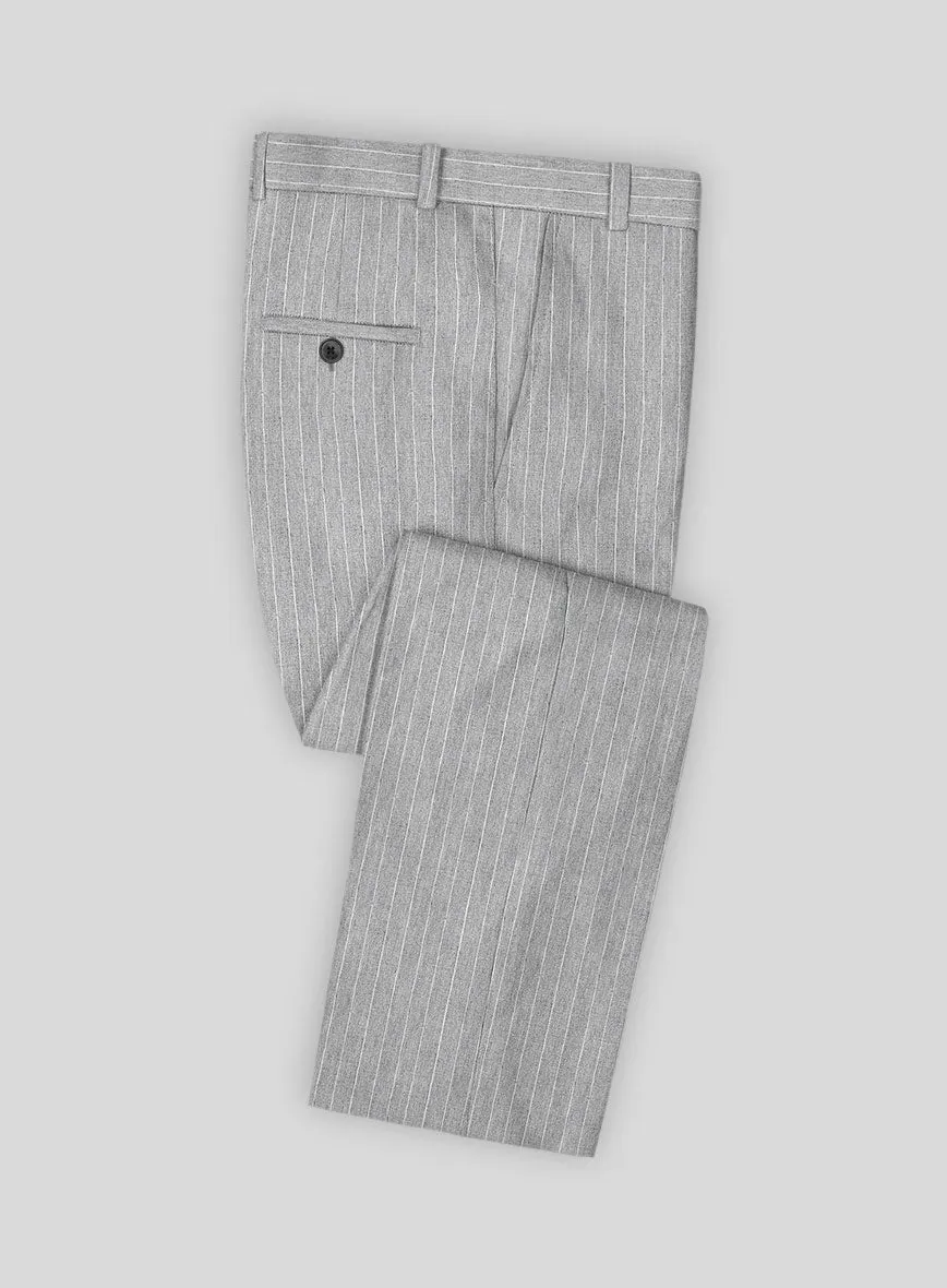 Solbiati Stone Gray Stripe Linen Pants