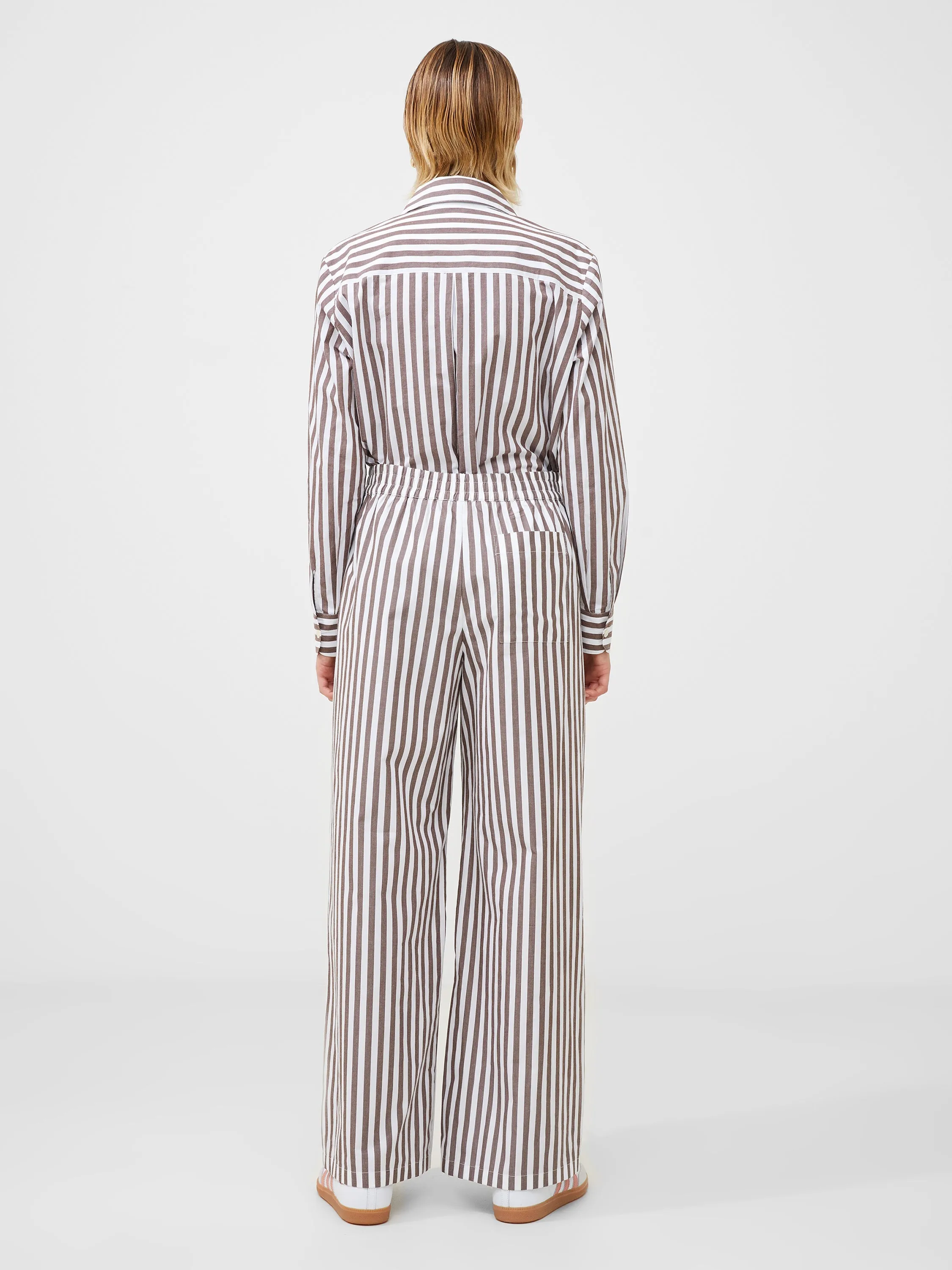 Stripe Poplin Palazzo Trousers