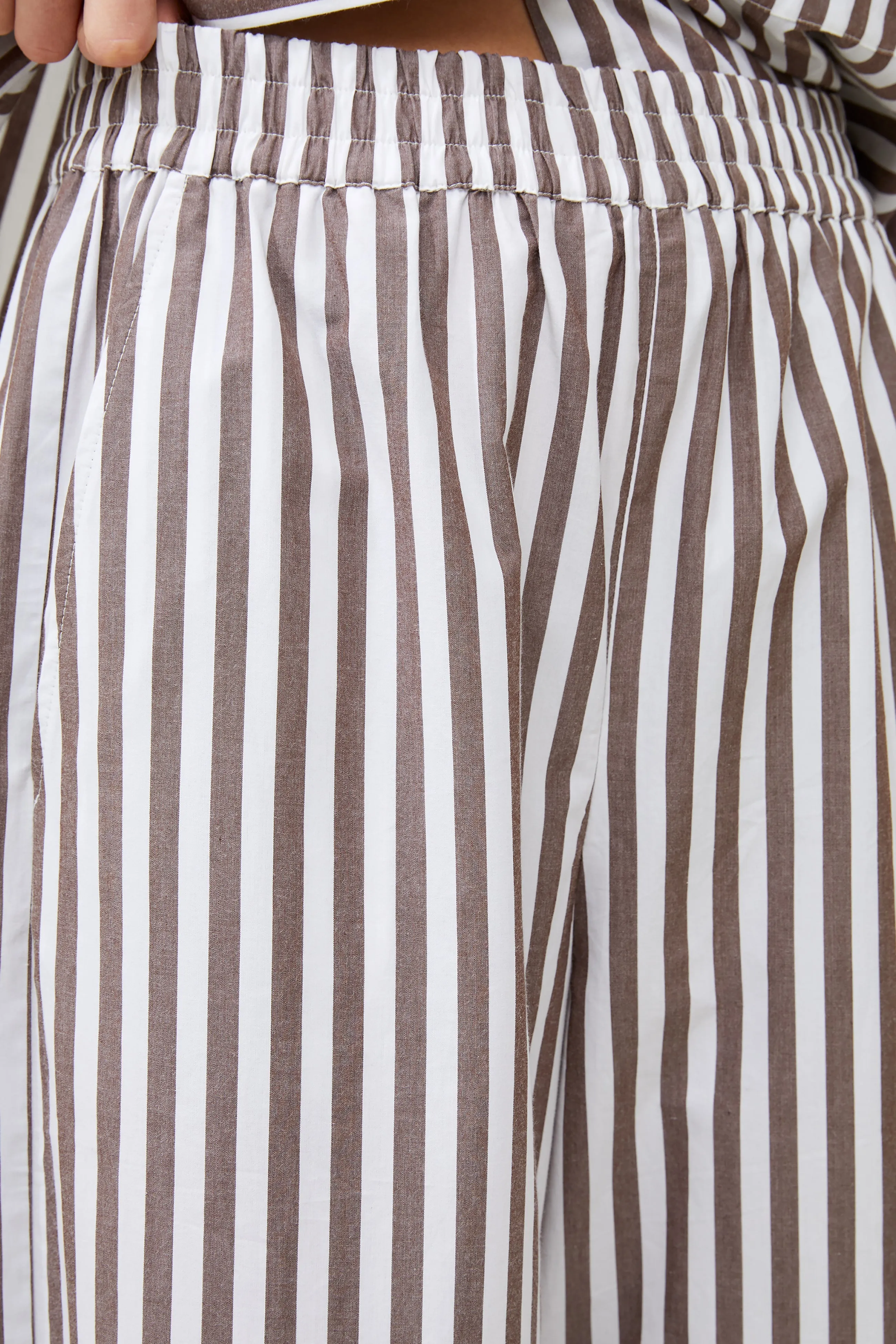 Stripe Poplin Palazzo Trousers