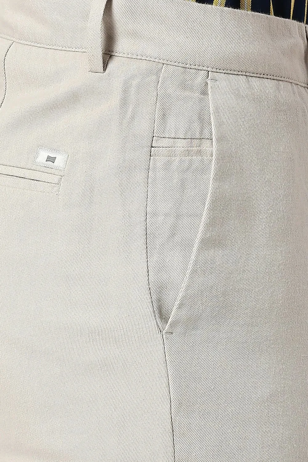 Tapered Fit Cotton Linen Twill Trousers