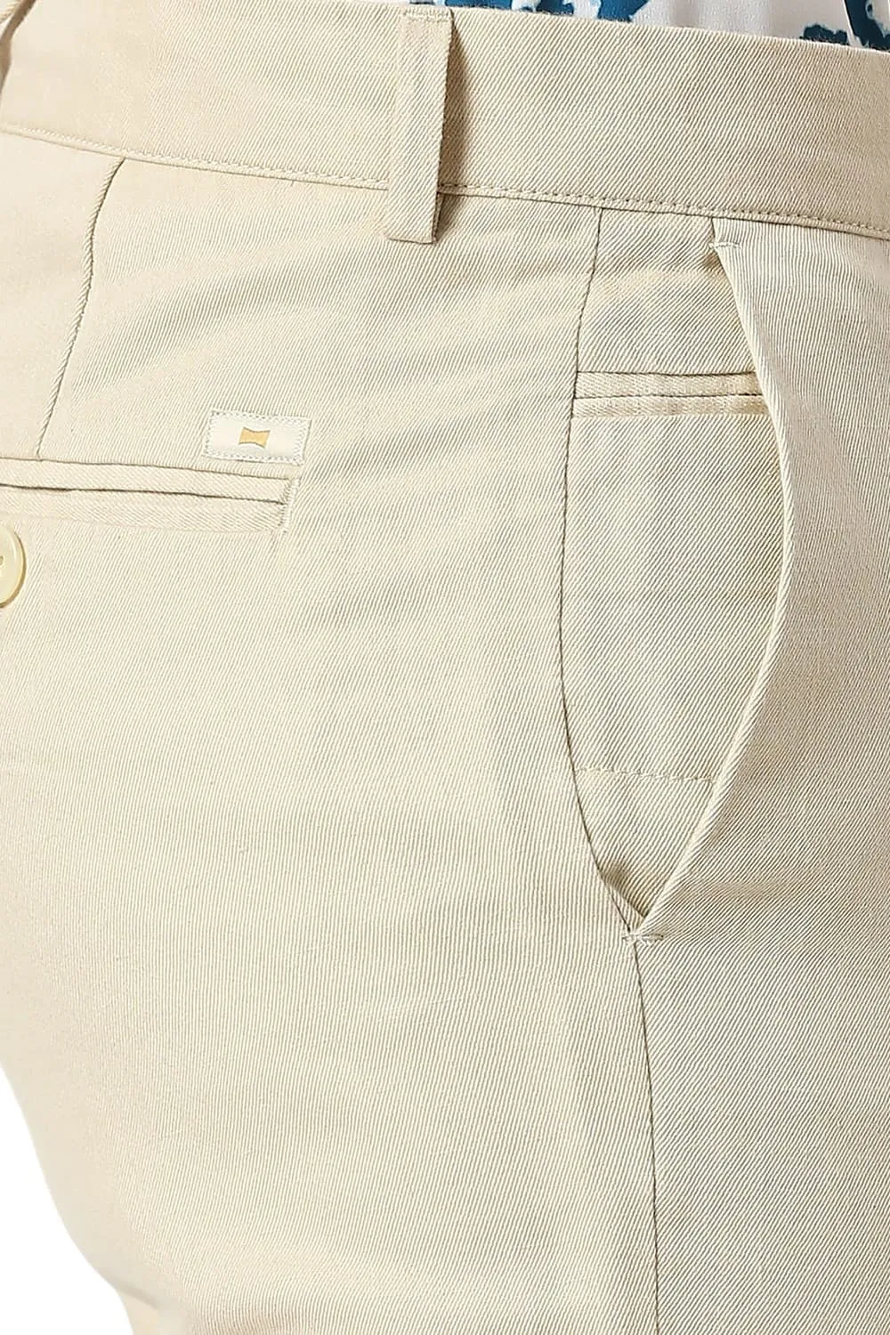 Tapered Fit Cotton Linen Twill Trousers