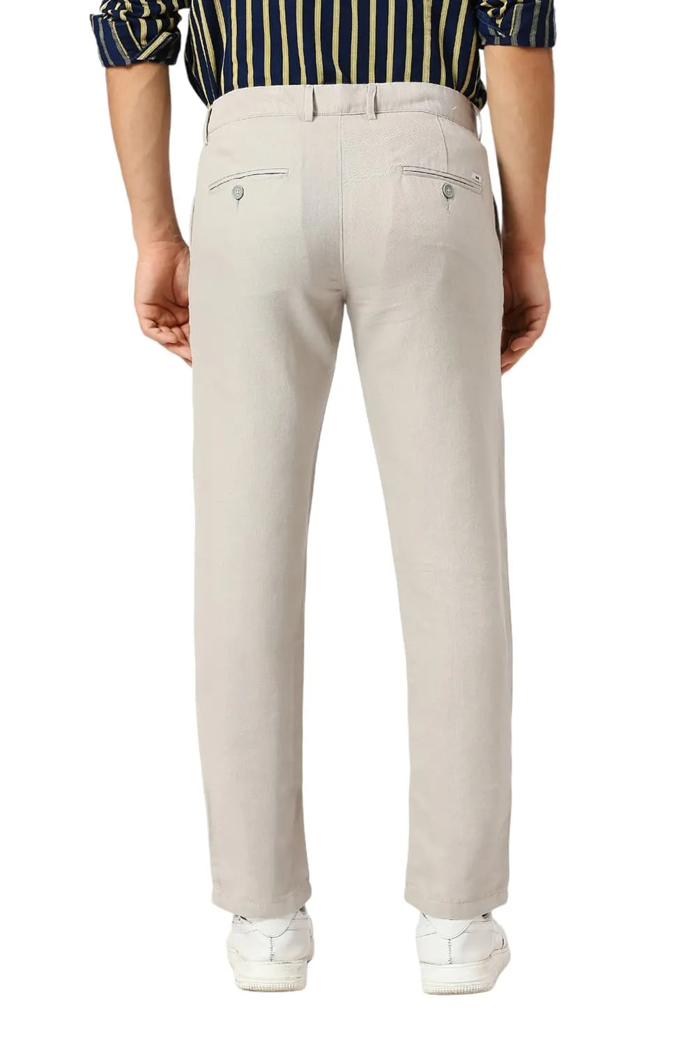 Tapered Fit Cotton Linen Twill Trousers