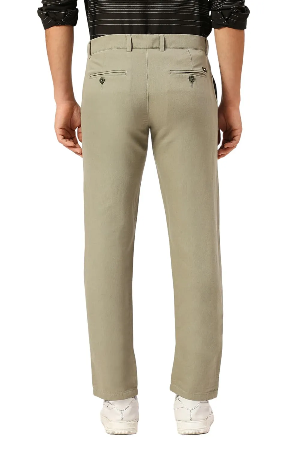 Tapered Fit Cotton Linen Twill Trousers