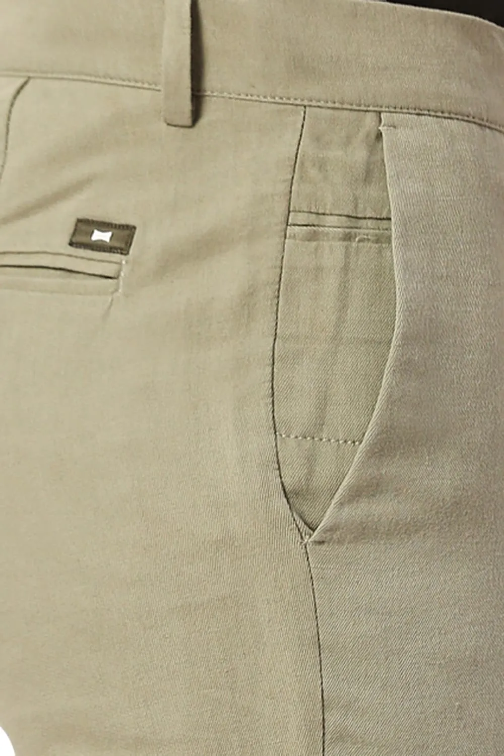 Tapered Fit Cotton Linen Twill Trousers