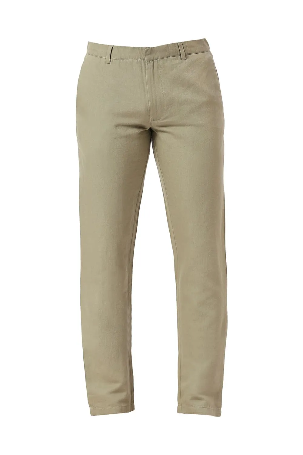 Tapered Fit Cotton Linen Twill Trousers