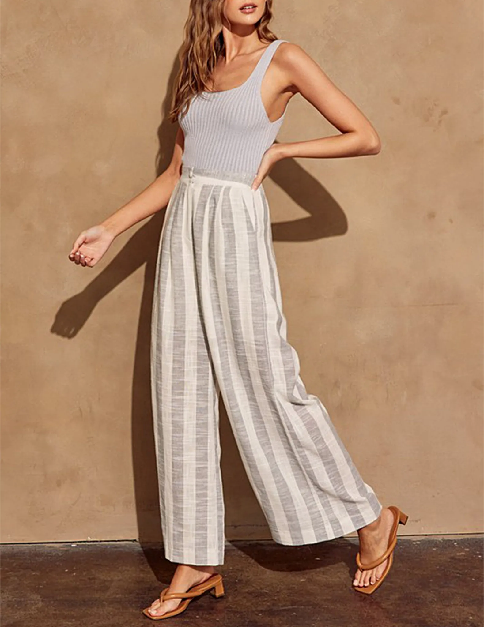 Virginia Striped Linen Trousers