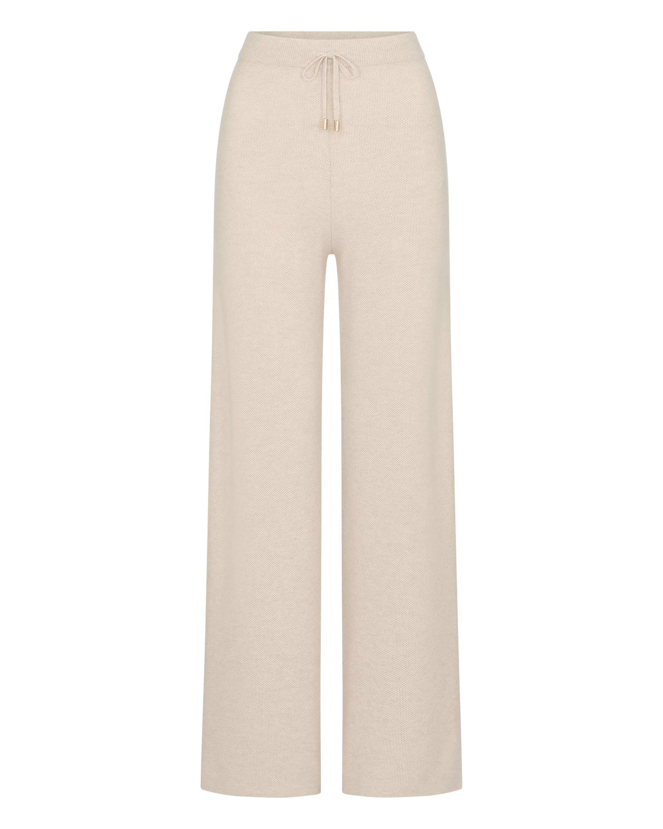 Women's Honeycomb Knit Cashmere Trouser Ecru White