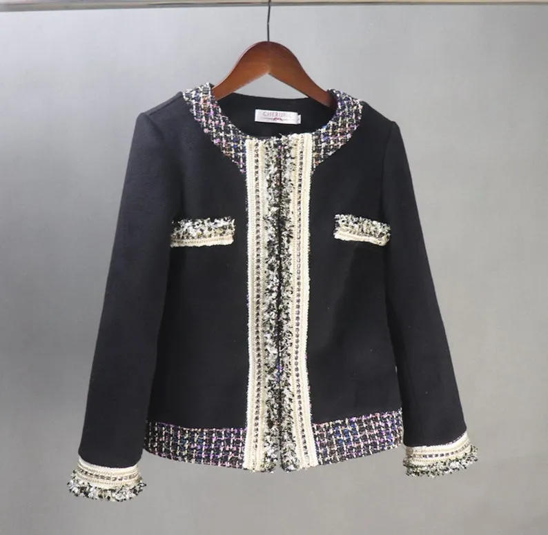 Wool Black Jacket Coat Blazer Custom Made For Women