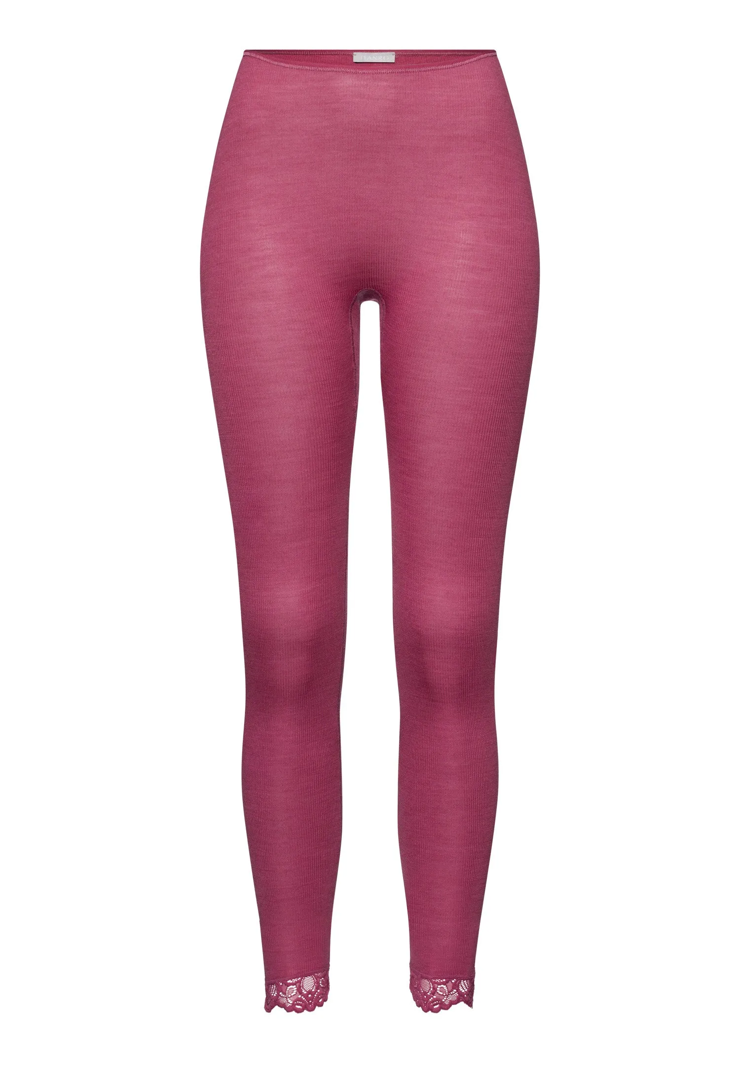 Woolen Lace Wool and Silk Lace Trim Leggings | Rose Wine 70910-2414