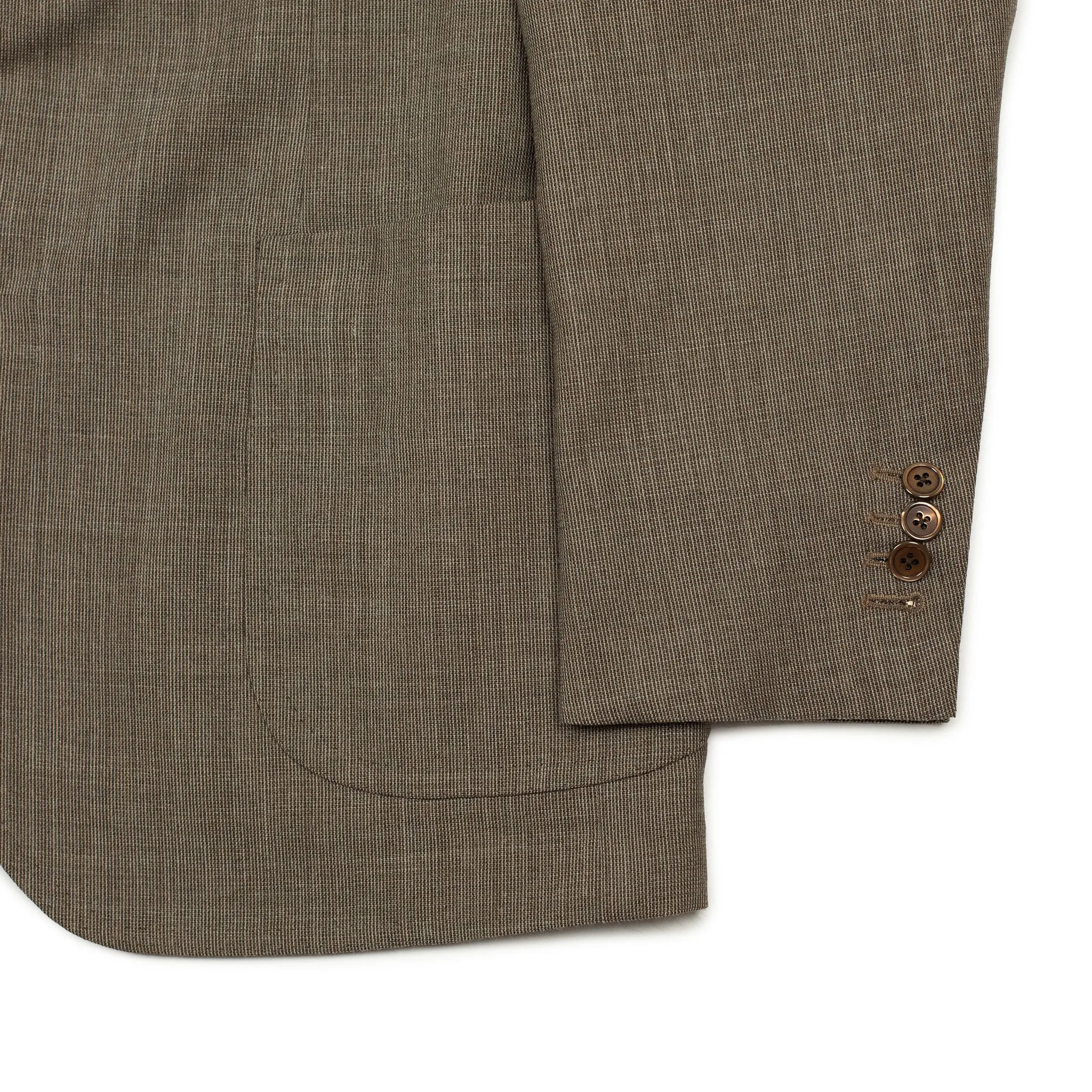 x Sartoria Carrara: ultra-light unlined jacket in taupe nailhead Fox Air wool (separates)