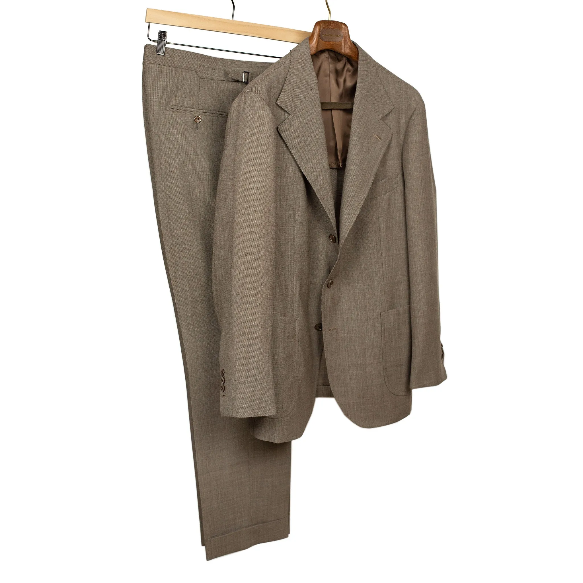 x Sartoria Carrara: ultra-light unlined jacket in taupe nailhead Fox Air wool (separates)