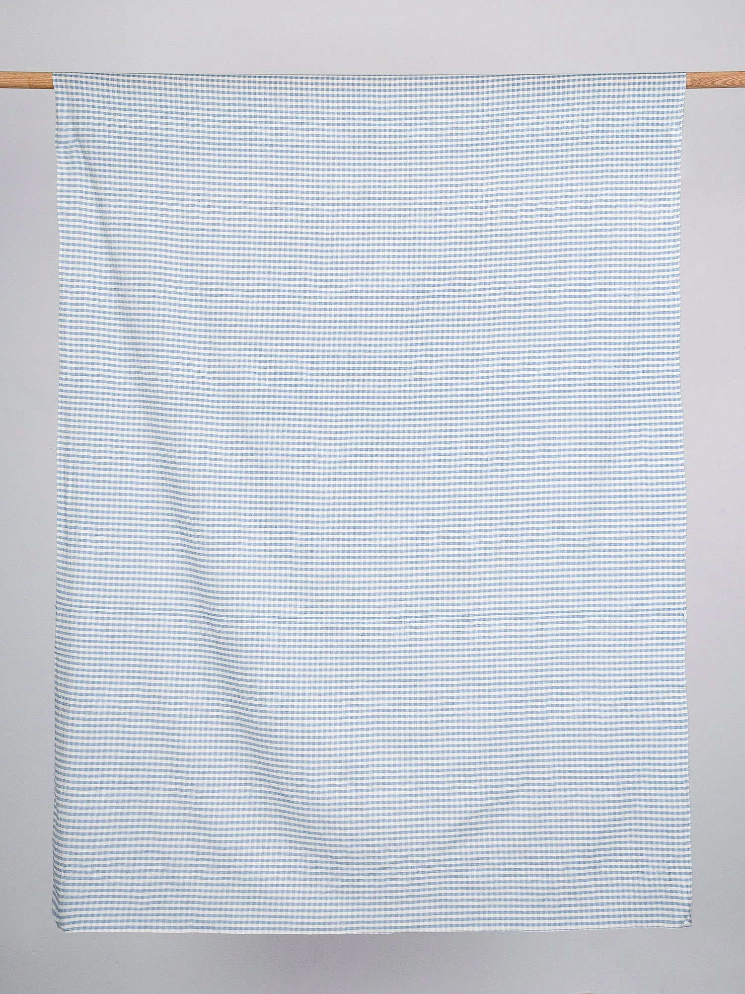 Yarn Dyed Handwoven Small Check Cotton - Cream   Blue